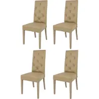 STOCK LINE t m c s Tommychairs - Set van 4 moderne stoelen CHANTAL, geschikt voor keuken en eetkamer. Robuuste constructie van gelakt beuken hout, kleur cappuccino, bekleed met kunstleer in cappuccino kleur