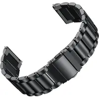 INF Horlogeband van roestvrij staal - Comfortabele en veilige pasvorm Black 24 mm