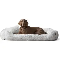 Tierlando Orthopedisch hondenbed PEDRO, Shaggy, zacht en pluizig - Afmetingen: 160x110 cm | Kleur: 20 Witgrijs