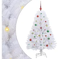 Syfax Kunstmatige Inklapbare Kerstboom Wit 150 cm PVC en Staal
