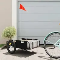Prolenta Maison Exclusive - Fietsaanhanger, zwart, gemaakt van Oxford-stof en metaal