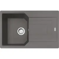 Franke spoelbak URBAN UBG 611-78 in steengrijs met draaiende mengkraan, roestvrij staal / uitsparing 760 x 480 mm, R15 / granieten spoelbak