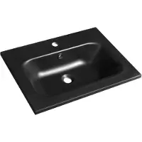Hak Sidra Cultured Marble Wastafel 61x46cm, zwart mat