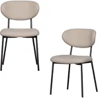 Woood Kjeld Eetkamerstoelen - Polyester - Naturel - Set van 2