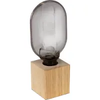 Osram tafellamp houtdecor, 24,5 cm hoog, comfortabel warm wit, 1800 K, rubberboomhout, E27, vervangbare led