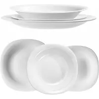 Kadax servies voor 1 persoon, 3-delig, servies met soepbord, dessertbord en dinerbord, eetgerei, servies, bordservies (wit XL)