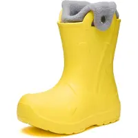 Ladeheid x Camminare - Kinderen Regenlaarze - Rubberen Laarzen voor Kinderen - EVA – Warm Gevoerd – Waterdicht - Met Handig Handvat voor Koude Dagen en Sneeuw – Geel – 28/29 - LA-CA-SplashButton