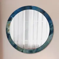 Coloray Bedrukte Spiegel - Onyx marmer Wandspiegel Decoratieve Print - 90 cm - Blauw Bedrukte Spiegel - Wandspiegel Decoratieve Print - Bedrukte Spiegel - Spiegel Met Bedrukte Lijst