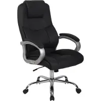 BellaFurn Kantoel XL Executive - Managementstoel - Verstelbare zithoogte - Kunstlederen bekleding | Kleur: Zwart