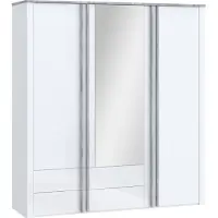 Furniture24 Garderobekast Buganvilla Bgvs937-M783, kast 201 x 215,6 x 58,4 cm, met spiegel, hoogglanzend MDF