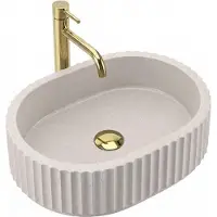 REA Margaret Kunstmatige Composietsteen Ovaal - Wastafel - Beige, Steenimitatie - 49 X 35,5 X 12,5 Cm