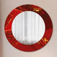 Coloray Bedrukte Spiegel - Rood marmer Bedrukte Spiegel - 60 cm - Rood Bedrukte Spiegel - Bedrukte Spiegel - Spiegel Met Bedrukte Lijst - Spiegel Met Decoratie