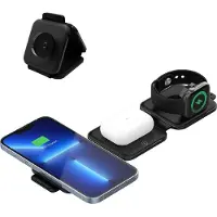 MMOBIEL 3-in-1 Draadloze Oplader voor Smartphone, Smart Watch en Oordopjes – Wireless Charger Oplaadstation – Zwart