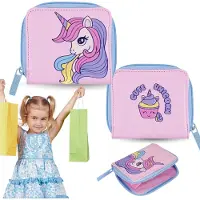 Sarcia.eu Eenhoorn portemonnee voor meisjes, roze portemonnee, portemonnee voor meisjes met slot 9x10x2 cm