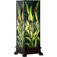 Clayre & Eef Tiffany tafellamp, 18x18x45 cm, groen glas