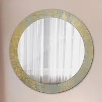 Coloray Bedrukte Spiegel - Loftpatroon Spiegel Met Print - 70 cm - Geel Bedrukte Spiegel - Spiegel Met Print - Wandspiegel Met Print - Wandspiegel Decoratieve Print