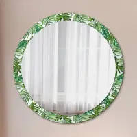 Coloray Bedrukte Spiegel - Junglebladeren Spiegel Met Print - 100 cm - Groente Bedrukte Spiegel - Spiegel Met Print - Wandspiegel Met Print - Wandspiegel Decoratieve Print