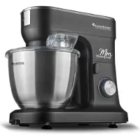 TurboTronic keukenmachine – KMT015 – mixer en kneedmachine 6,5 l, 1200 W, traploze snelheidsregeling, timer, roestvrijstalen kom, multifunctioneel Zwart