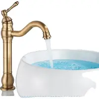 OEM Badkamerkraan, messingconstructie, mengkraan voor warm en koud water, antieke messing uitvoering