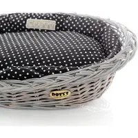 DOTTY Wikken mand met kussen, grijs met zwarte stippen, maat S