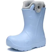 Ladeheid x Camminare - Kinderen Regenlaarze - Rubberen Laarzen voor Kinderen - EVA – Warm Gevoerd – Waterdicht - Met Handig Handvat voor Koude Dagen en Sneeuw – Lichtblauw – 32/33 - LA-CA-SplashButton
