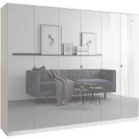 Mzm24 Kledingkast met spiegel, Monza 6D, 240 cm, kleur Kasjmir