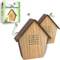 Northpoint Natuur geluidsbox, vogelgeluiden, echt hout, bewegingssensor, wandmontage, set van 2