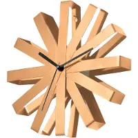 Northpoint Design wandklok van roestvrij staal, metalen wandklok met strepen, rosé goud kleur