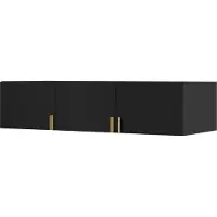 Mzm24 Aanbouwstuk voor kast Napoli 3D 150, zwart (met zwarte of gouden handgreep)