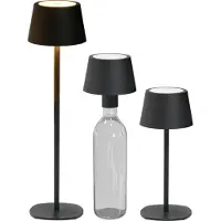 Northpoint LED-tafellamp, flessenlamp, 3-in-1, maximale hoogte 45 cm, warm wit licht (3000K), zwart
