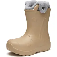 Ladeheid x Camminare - Kinderen Regenlaarze - Rubberen Laarzen voor Kinderen - EVA – Warm Gevoerd – Waterdicht - Met Handig Handvat voor Koude Dagen en Sneeuw – Camel – 28/29 - LA-CA-SplashButton