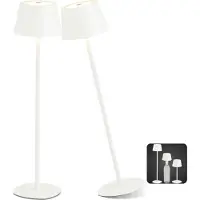 Northpoint LED-tafellamp, fleslamp, 3-in-1, maximaal 45 cm hoog, warmwit licht (3000K), wit, set van 2