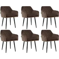 Mevsim Store Noble Eetkamerstoelen - Bruin - Set van 6 - Velvet