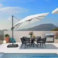 PURPLE LEAF Essential Hardtop Tuinpaviljoen met LED-verlichtin – Gegalvaniseerd Stalen Dak – Aluminium Frame – Gordijnen en Klamboe – Grau