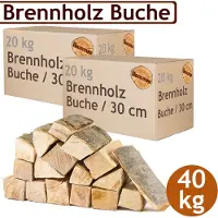 Flameup Brandhout, 40 kg, voor kachels, open haarden, vuurkorven en barbecues, beukenhout, 30 cm,