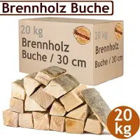 Flameup Brandhout, 20 kg voor kachels, open haarden, vuurkorven en barbecues, beukenhout, 30 cm,