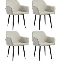 Mevsim Store Tony Eetkamerstoel - Licht Grijs - Set van 4 - Ribstof