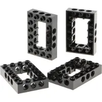 LEGO 4x Technic bouwelement, frame 4x6, zwart, met gaten, onderdeelnummer 4144025, 32531