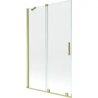 Mexen Velar 2-vleugelige schuifdouchewand 110 x 150 , transparant, goud geborsteld - 896-110-000-01-55