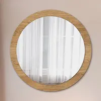 Coloray Bedrukte Spiegel - Houtstructuur Bedrukte Spiegel - 90 cm - Bruin Bedrukte Spiegel - Bedrukte Spiegel - Spiegel Met Bedrukte Lijst - Spiegel Met Decoratie