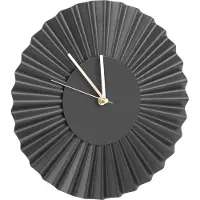 Northpoint Design wandklok van roestvrij staal, metalen wandklok, golfmotief, zwart