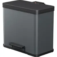 Hailo - Pedaalemmer - Afvalemmer - 17 + 9 liter - mat antraciet - öko duo plus L