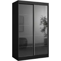 Mzm24 Schuifdeurkast Como 2D 120, zwart (Lacobel)