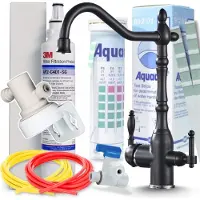 ARI Keukenmengkraan Retro 2, drievaks, met aansluiting voor een waterfilter, draaibare uitloop (360 graden), mat zwart