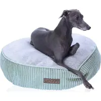 DOTTY Ronde Hondenkussen Puf Zacht Bed Mint Corduroy 60cm