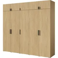 Mzm24 Opbergkast met bovenkast Napoli 5D 250, eikenhout Cremona (met zwarte of gouden handgrepen)