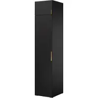 Mzm24 Opbergkast met bovenkast Napoli 1D 50, zwart (met zwarte of gouden handgreep)