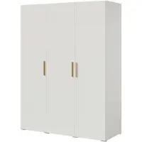 Mzm24 Napoli 3D kast met deuren, 150 cm, wit (met zwarte of gouden handgrepen)