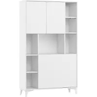 Homlando Klaptafel MEGAN 2, met 2 bureauschappen, geschikt voor thuis, kantoor of computergebruik. Kleur: mat wit / glanzend wit