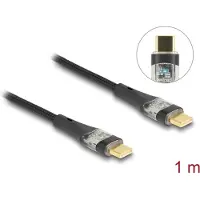 DeLOCK USB 2.0 Data and Fast Charging Cable USB Type-C male to male transparent PD 3.0 100 W 1 m